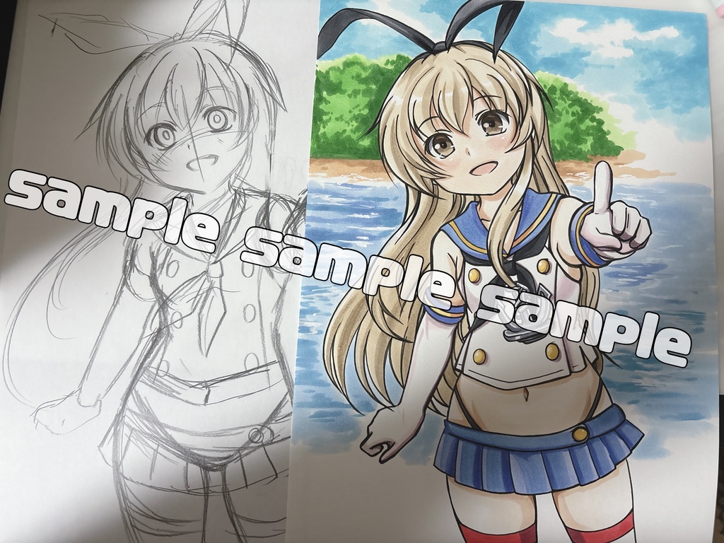 手描き同人イラスト 島風