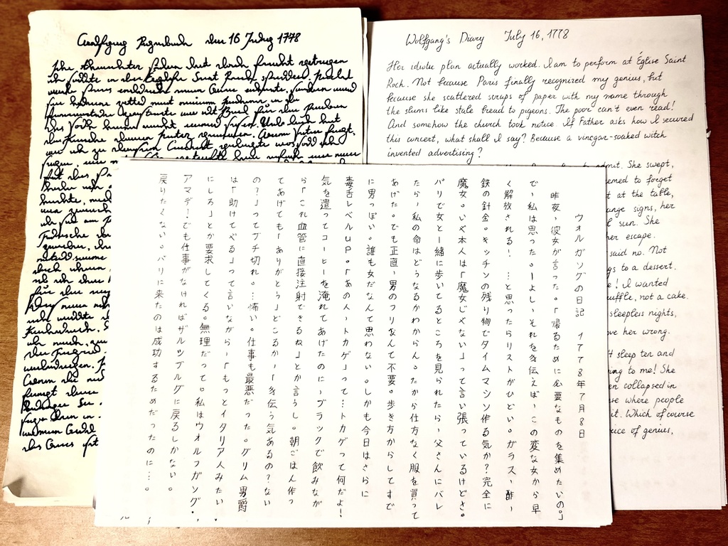 モーツァルト“風” 直筆カリグラフィー|Patron / VIP / Original / Rich / Diary(封蝋・COA付/A5)