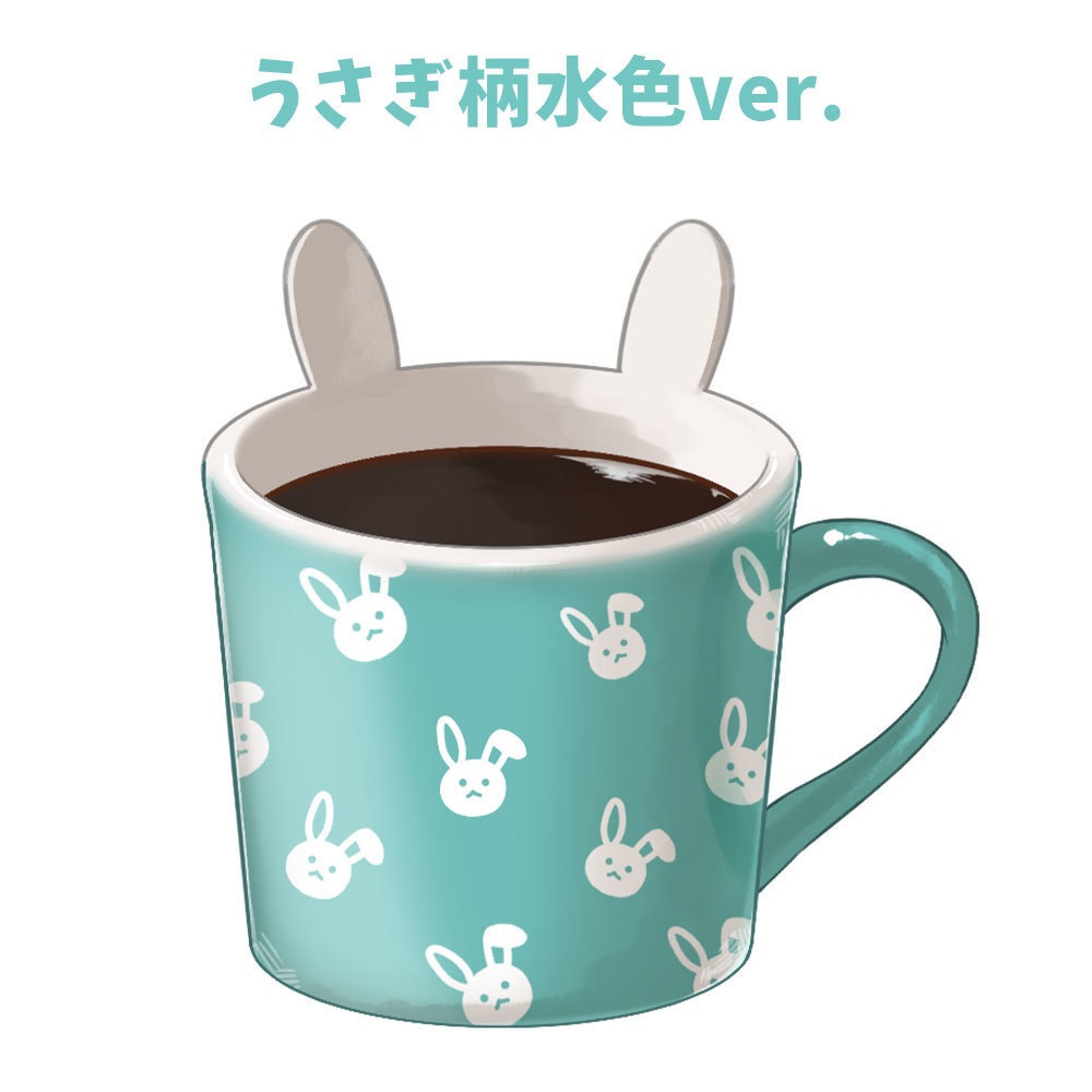 【配信素材】湯気が動くマグカップ(うさぎ柄)【Vtuber向け】