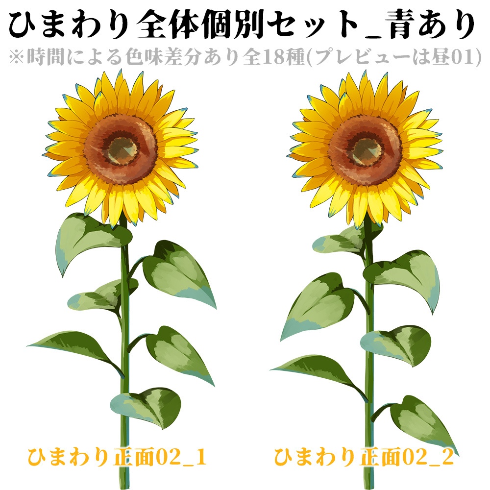 【配信用背景】夏空とひまわり畑背景セット【Vtuber向け】