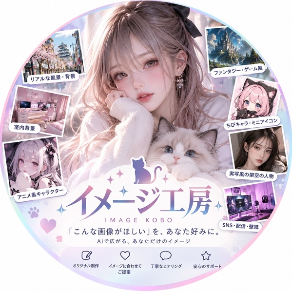 AI画像制作オーダー|アイコン・背景・キャラクター・実写風対応