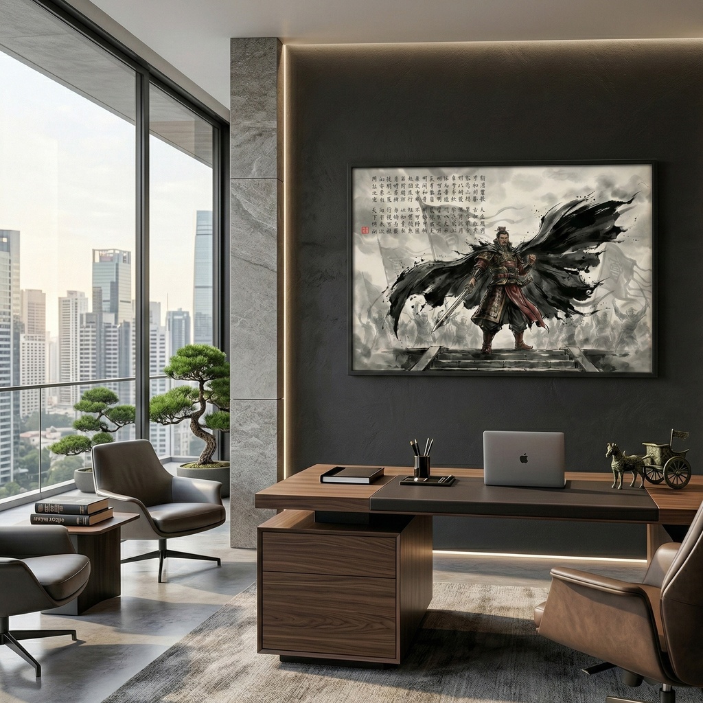 【SV_TK001】<三国英雄伝>曹操「短歌行」覇王の極致水墨画・背景素材 (商用可)