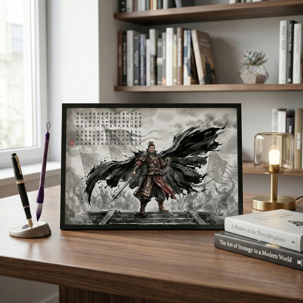 【SV_TK001】<三国英雄伝>曹操「短歌行」覇王の極致水墨画・背景素材 (商用可)