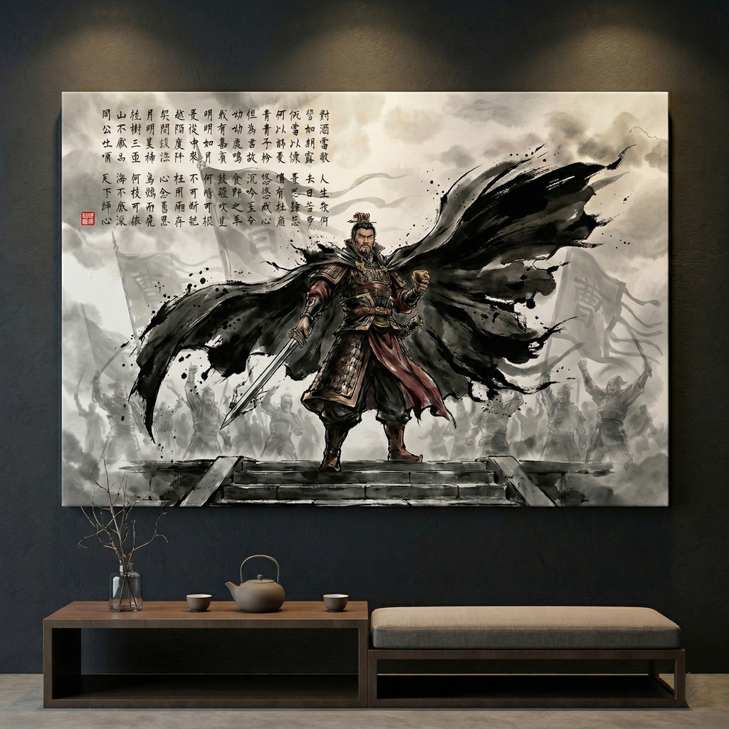 【SV_TK001】<三国英雄伝>曹操「短歌行」覇王の極致水墨画・背景素材 (商用可)