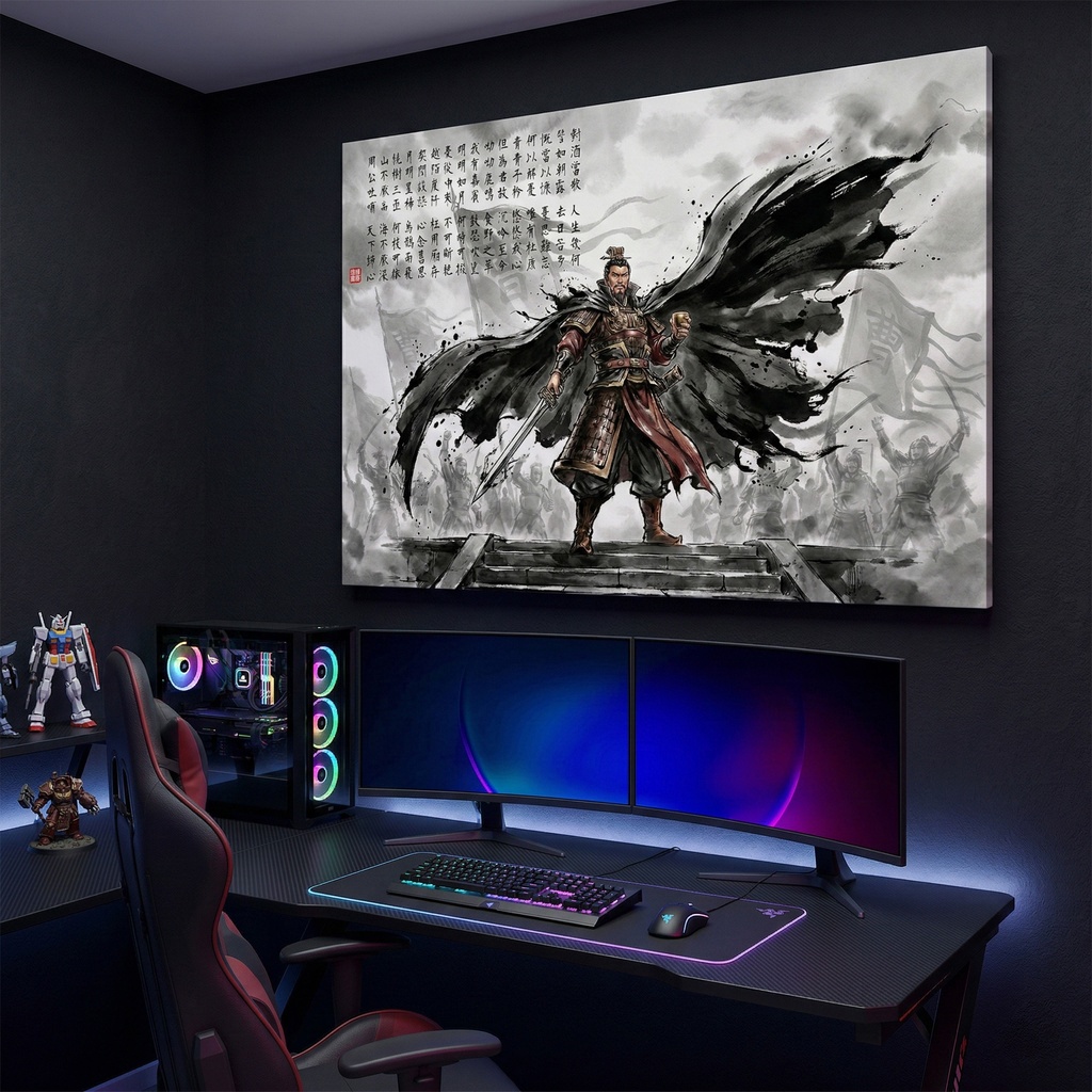 【SV_TK001】<三国英雄伝>曹操「短歌行」覇王の極致水墨画・背景素材 (商用可)