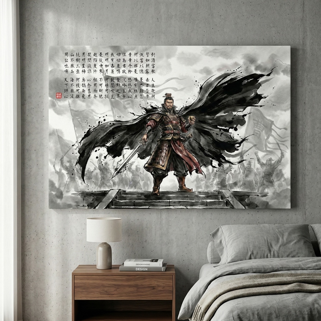 【SV_TK001】<三国英雄伝>曹操「短歌行」覇王の極致水墨画・背景素材 (商用可)