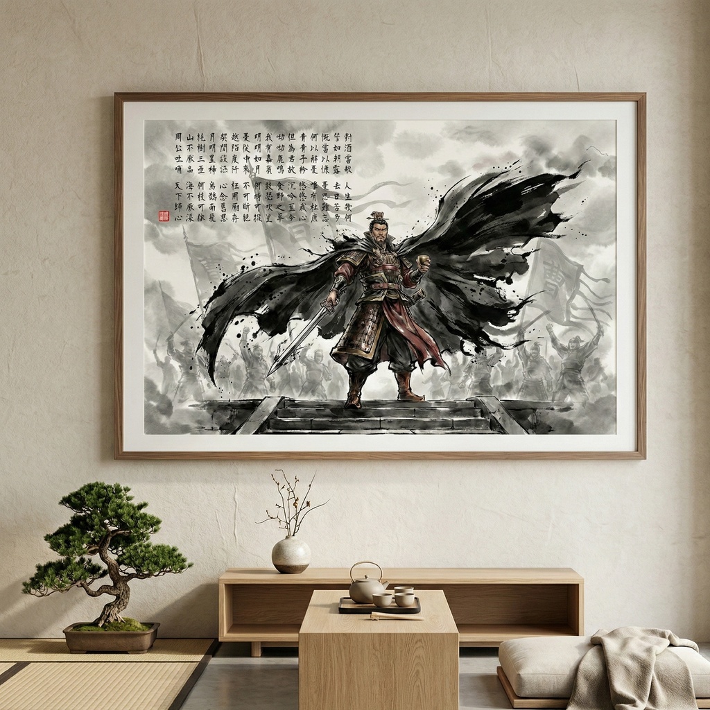 【SV_TK001】<三国英雄伝>曹操「短歌行」覇王の極致水墨画・背景素材 (商用可)