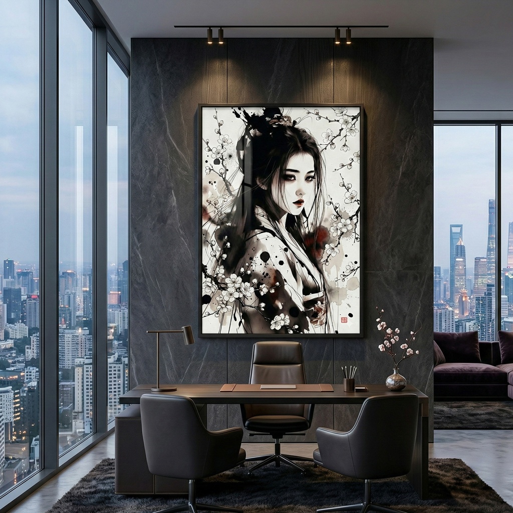 【SV_CH008】「寅月・梅花神:李清照」 東方十二月令花神卷 極致水墨画・背景素材 | Character Assets Now Available for VTuber & GameDev (商用可)