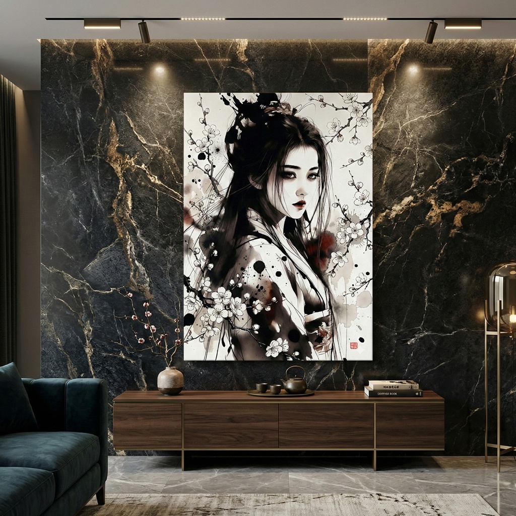 【SV_CH008】「寅月・梅花神:李清照」 東方十二月令花神卷 極致水墨画・背景素材 | Character Assets Now Available for VTuber & GameDev (商用可)