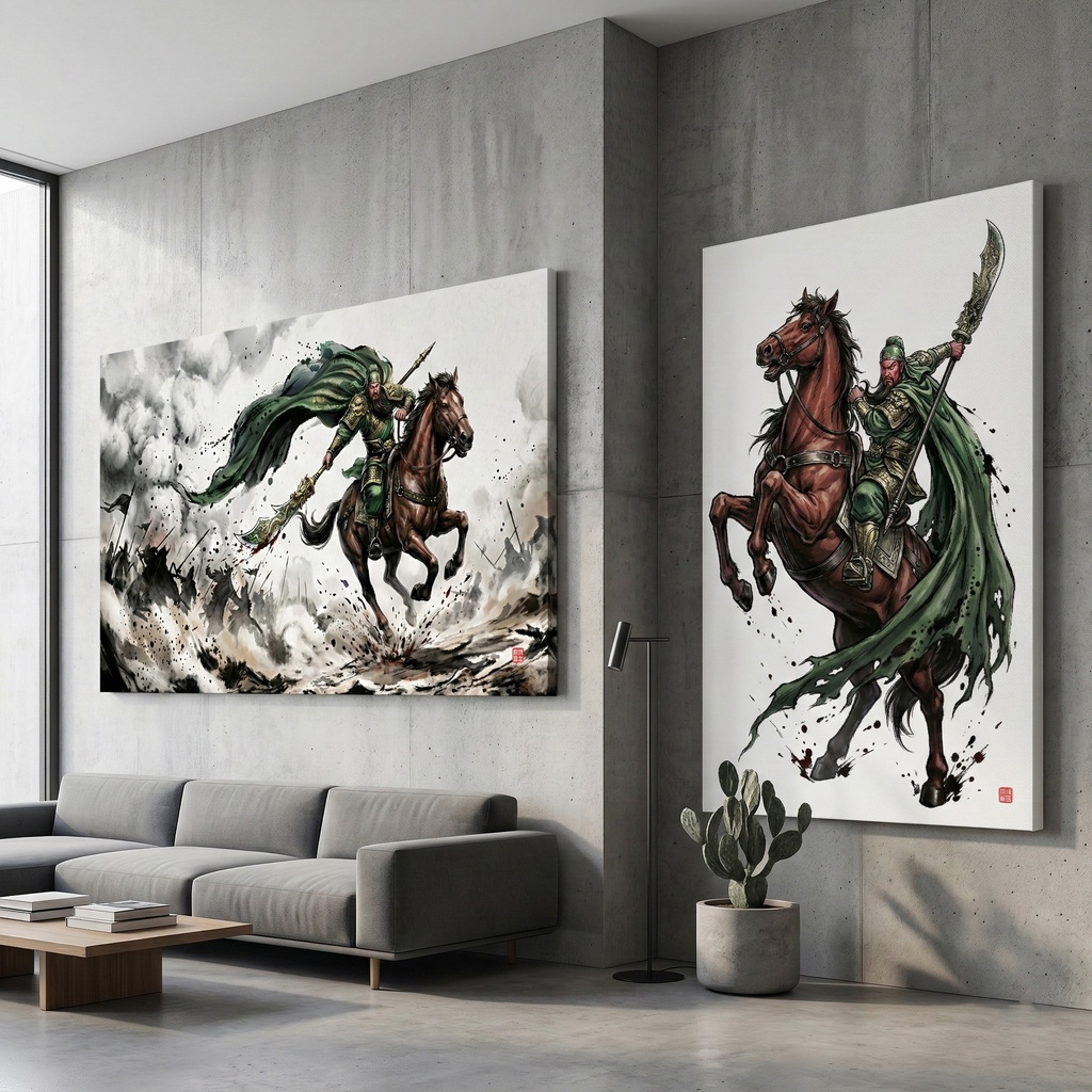 「武聖:関羽」三国英雄伝 第二弾 極致水墨画・背景素材 (2種収録 / 商用可)(SV_TK002)