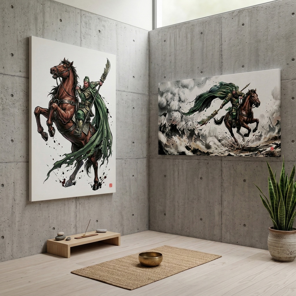 「武聖:関羽」三国英雄伝 第二弾 極致水墨画・背景素材 (2種収録 / 商用可)(SV_TK002)