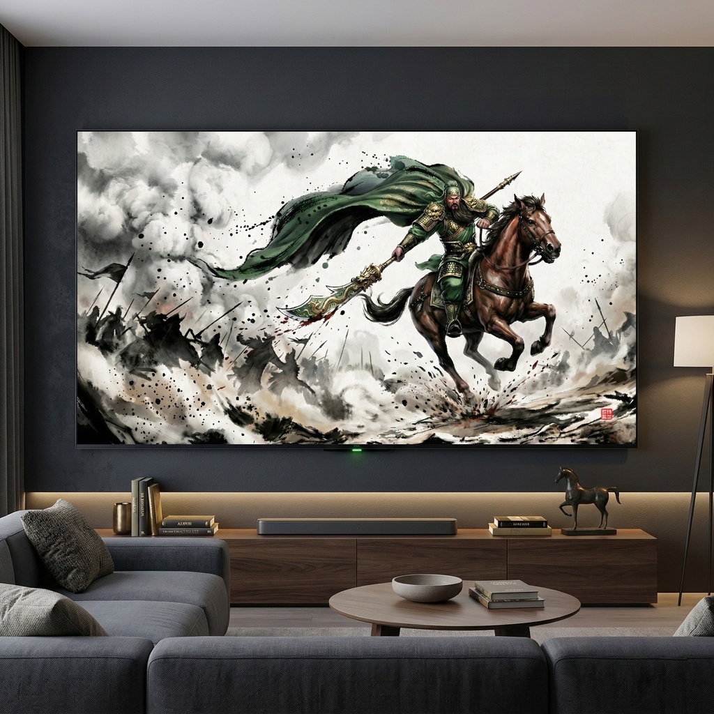 「武聖:関羽」三国英雄伝 第二弾 極致水墨画・背景素材 (2種収録 / 商用可)(SV_TK002)