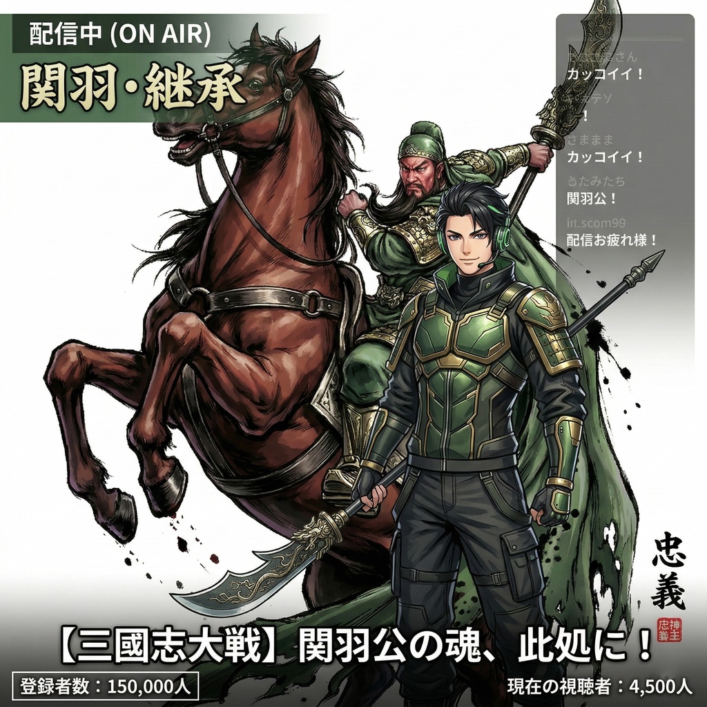 「武聖:関羽」三国英雄伝 第二弾 極致水墨画・背景素材 (2種収録 / 商用可)(SV_TK002)