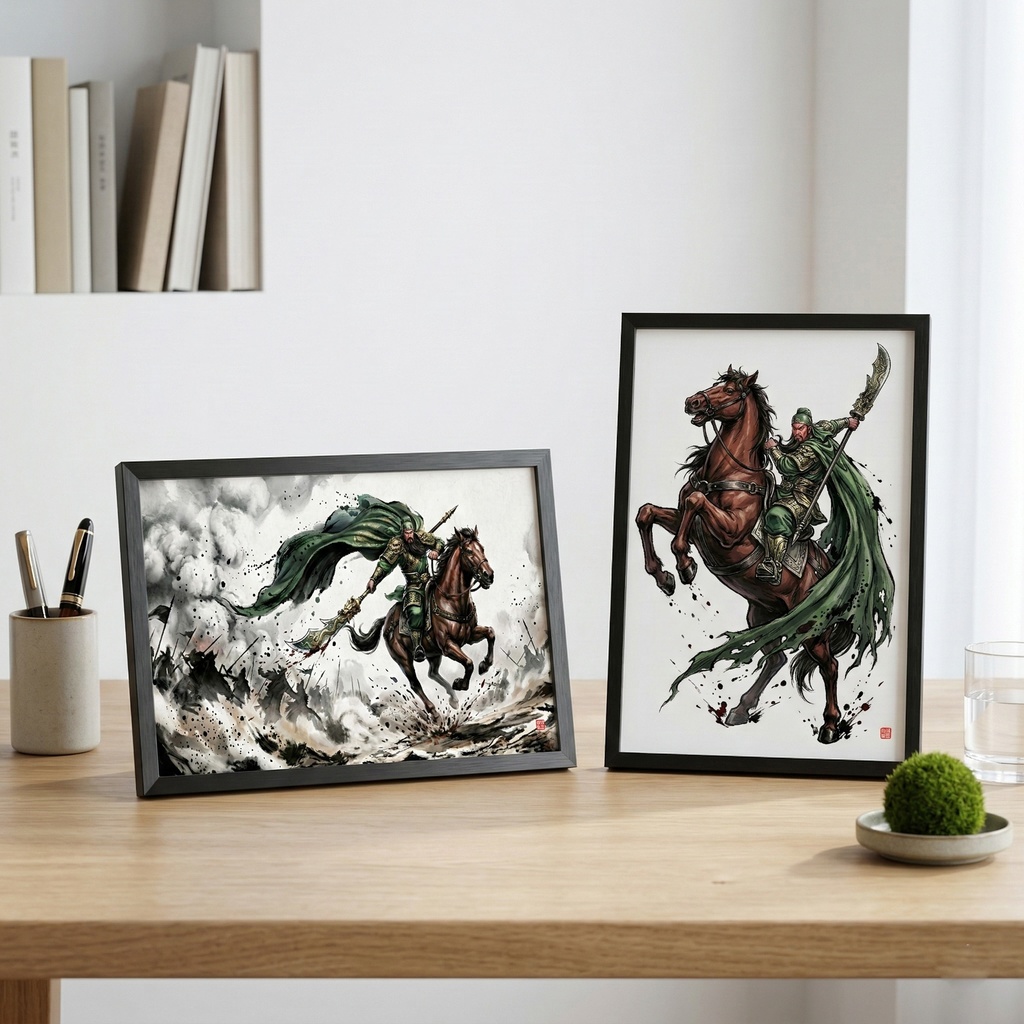 「武聖:関羽」三国英雄伝 第二弾 極致水墨画・背景素材 (2種収録 / 商用可)(SV_TK002)