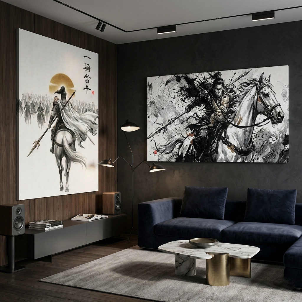 【三国志】趙雲 子龍(一身是胆)最高級水墨画アセット | Zhao Yun Ink Art (SV_TK003)(2種収録 / 商用可)