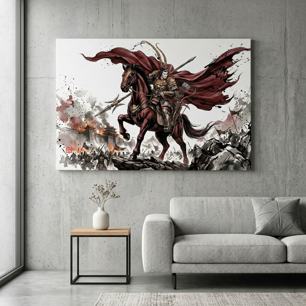 【三国志】呂布 奉先(鬼神:戦火の余燼)最高級水墨画アセット | Lu Bu Ink Art (SV_TK004)(商用可)