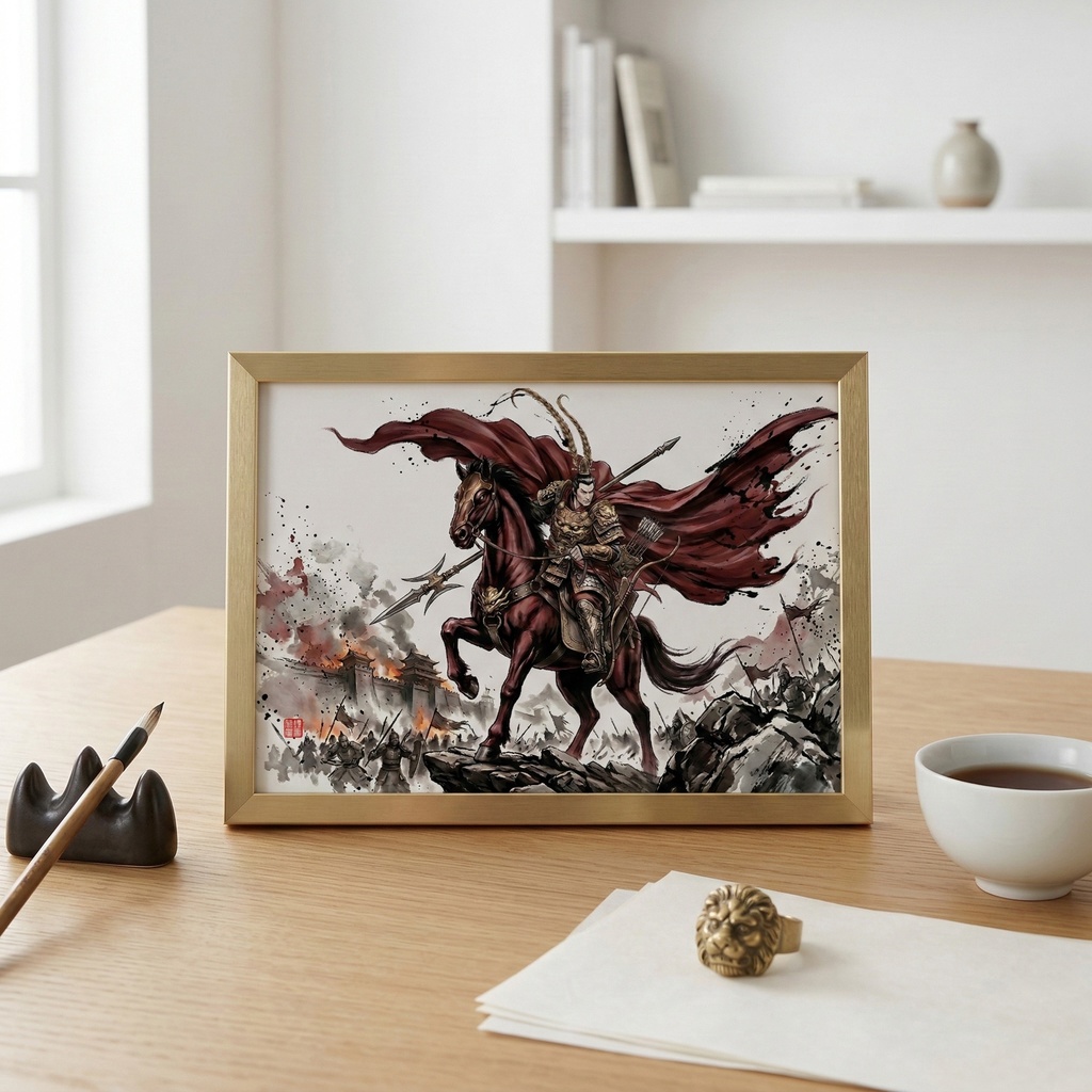 【三国志】呂布 奉先(鬼神:戦火の余燼)最高級水墨画アセット | Lu Bu Ink Art (SV_TK004)(商用可)