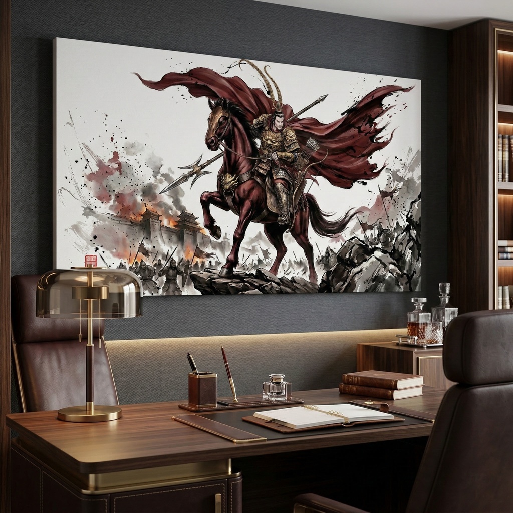 【三国志】呂布 奉先(鬼神:戦火の余燼)最高級水墨画アセット | Lu Bu Ink Art (SV_TK004)(商用可)