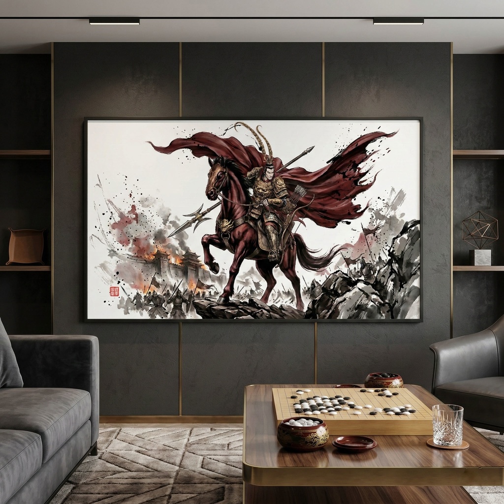 【三国志】呂布 奉先(鬼神:戦火の余燼)最高級水墨画アセット | Lu Bu Ink Art (SV_TK004)(商用可)