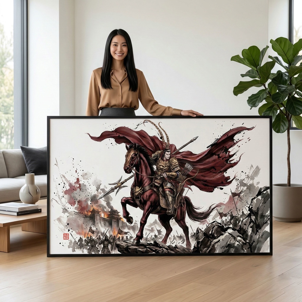 【三国志】呂布 奉先(鬼神:戦火の余燼)最高級水墨画アセット | Lu Bu Ink Art (SV_TK004)(商用可)