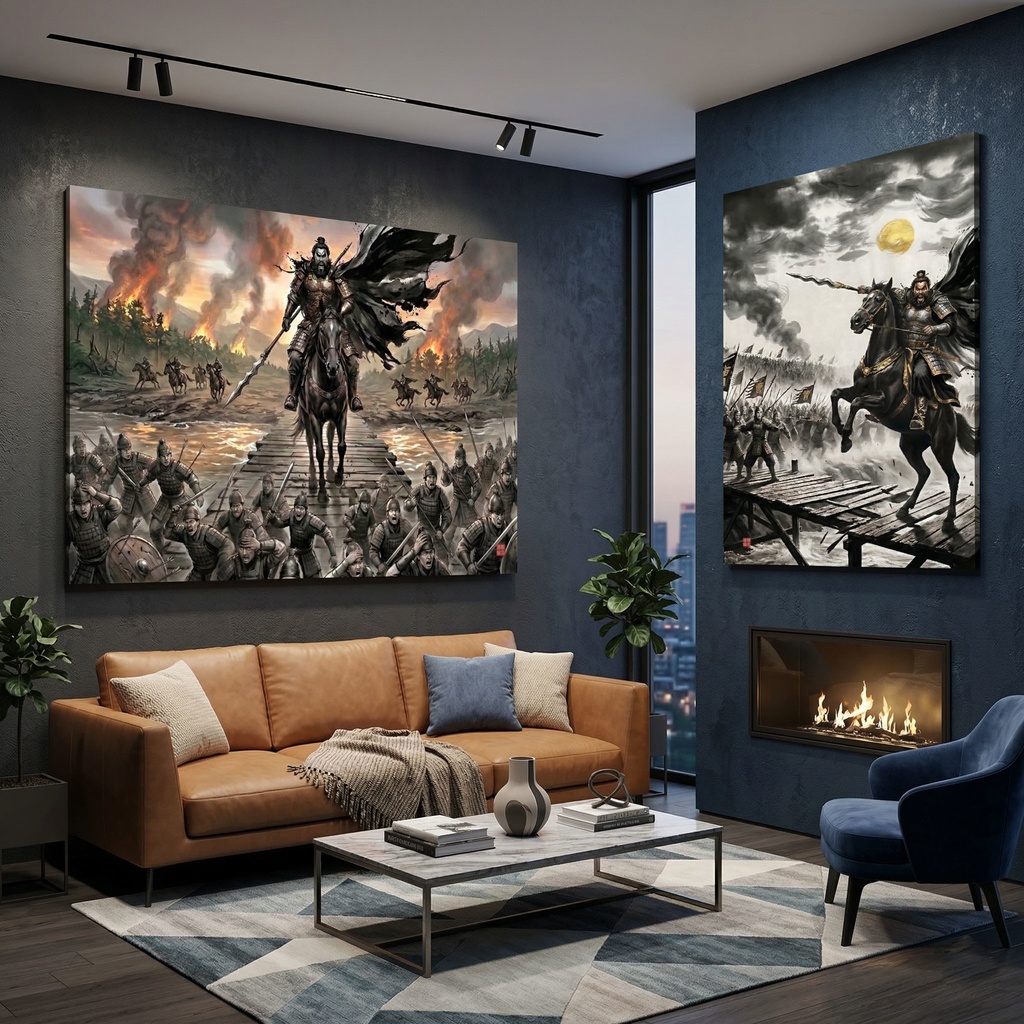 【三国志】張飛 翼徳(長坂橋の咆哮)最高級水墨画アセット | Zhang Fei Ink Art (SV_TK005)(2種収録 / 商用可)