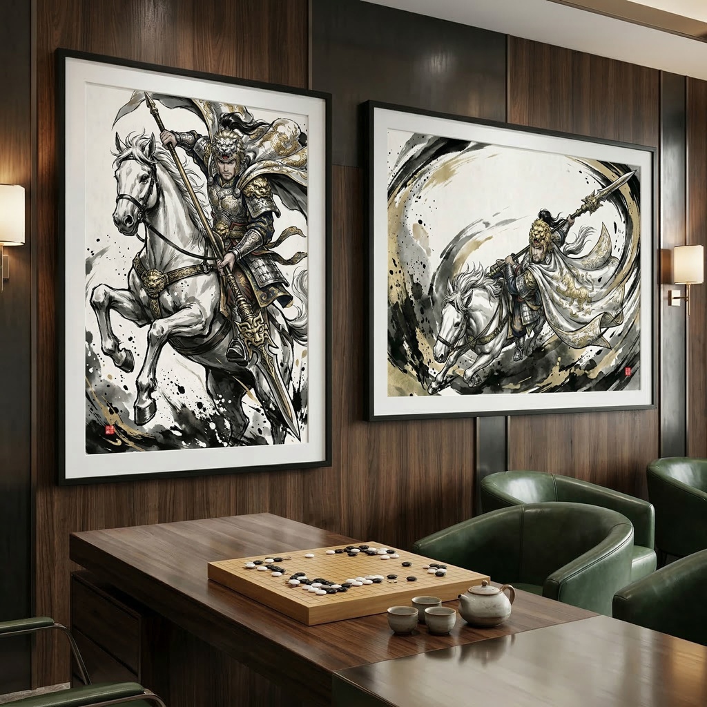 【三国志】馬超 孟起(西涼の錦)最高級水墨画アセット / Ma Chao Ink Art(SV_TK006) (2種収録 / 商用可)