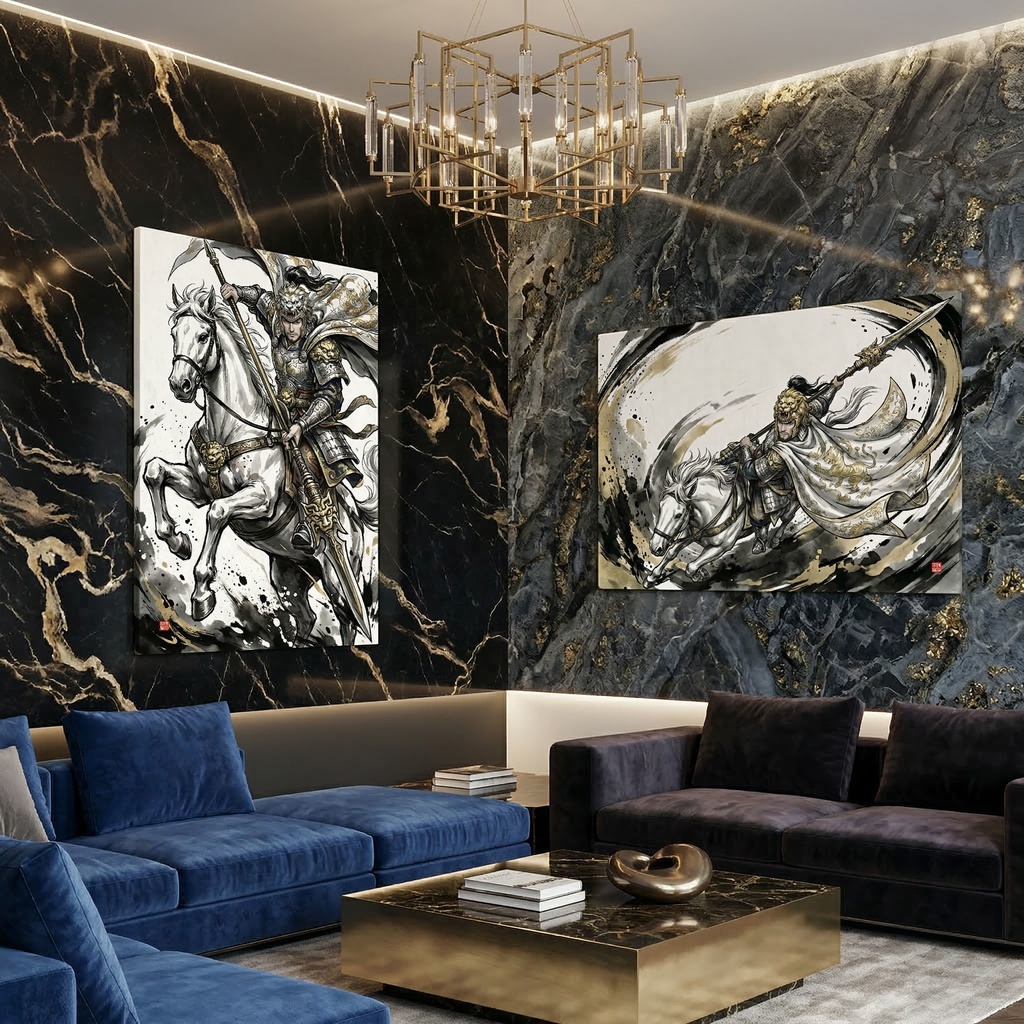 【三国志】馬超 孟起(西涼の錦)最高級水墨画アセット / Ma Chao Ink Art(SV_TK006) (2種収録 / 商用可)