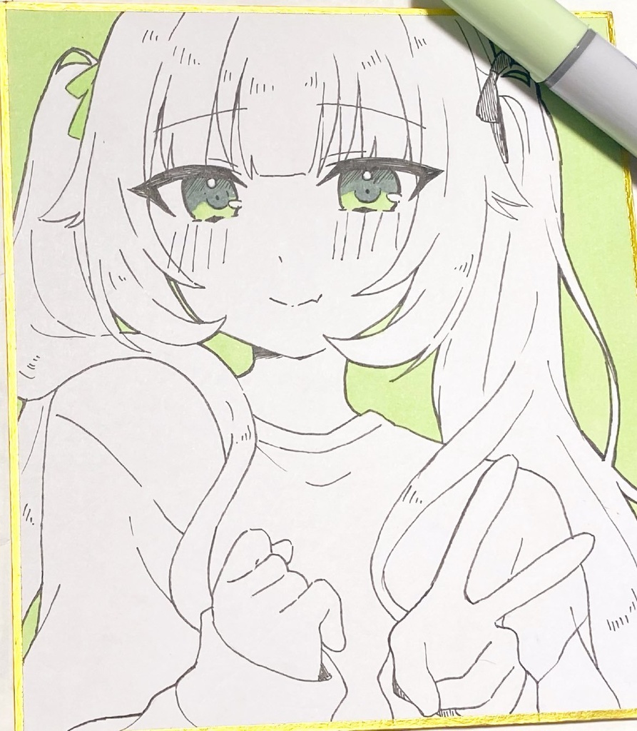 手描きミニ色紙　さなくん