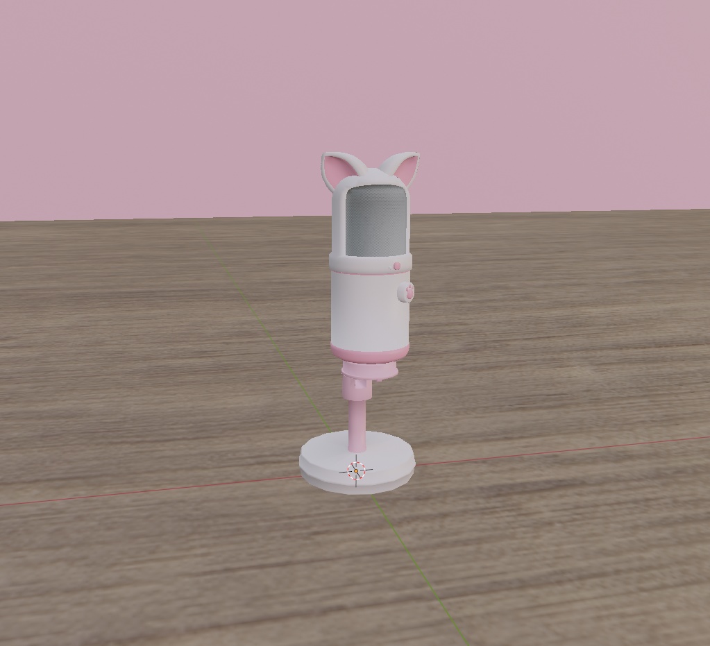 【VRChat World向け】猫耳デスクマイク 3Dモデル
