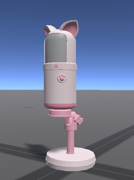 【VRChat World向け】猫耳デスクマイク 3Dモデル