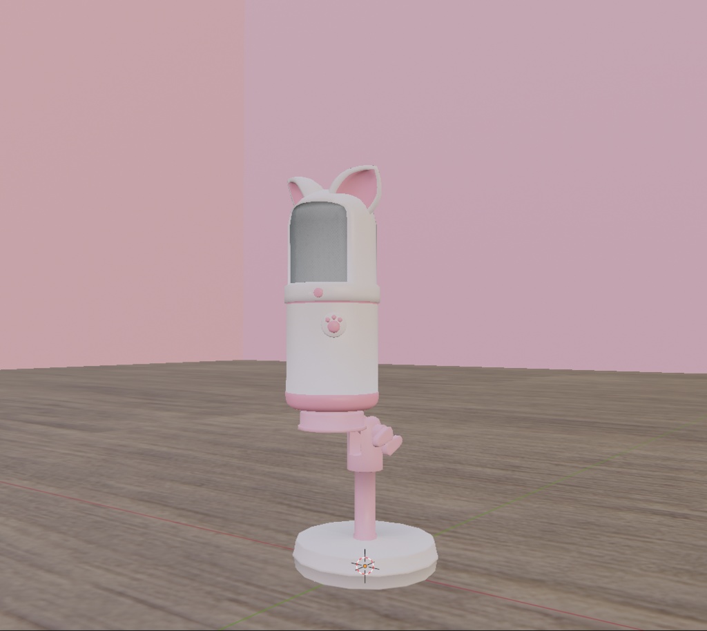 【VRChat World向け】猫耳デスクマイク 3Dモデル