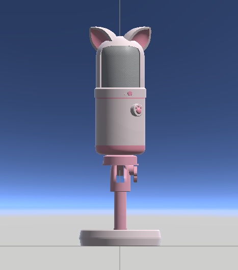 【VRChat World向け】猫耳デスクマイク 3Dモデル