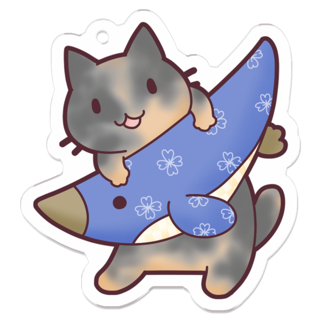 猫推し【和と混ぜサビ】アクリルキーホルダー（コーティング）