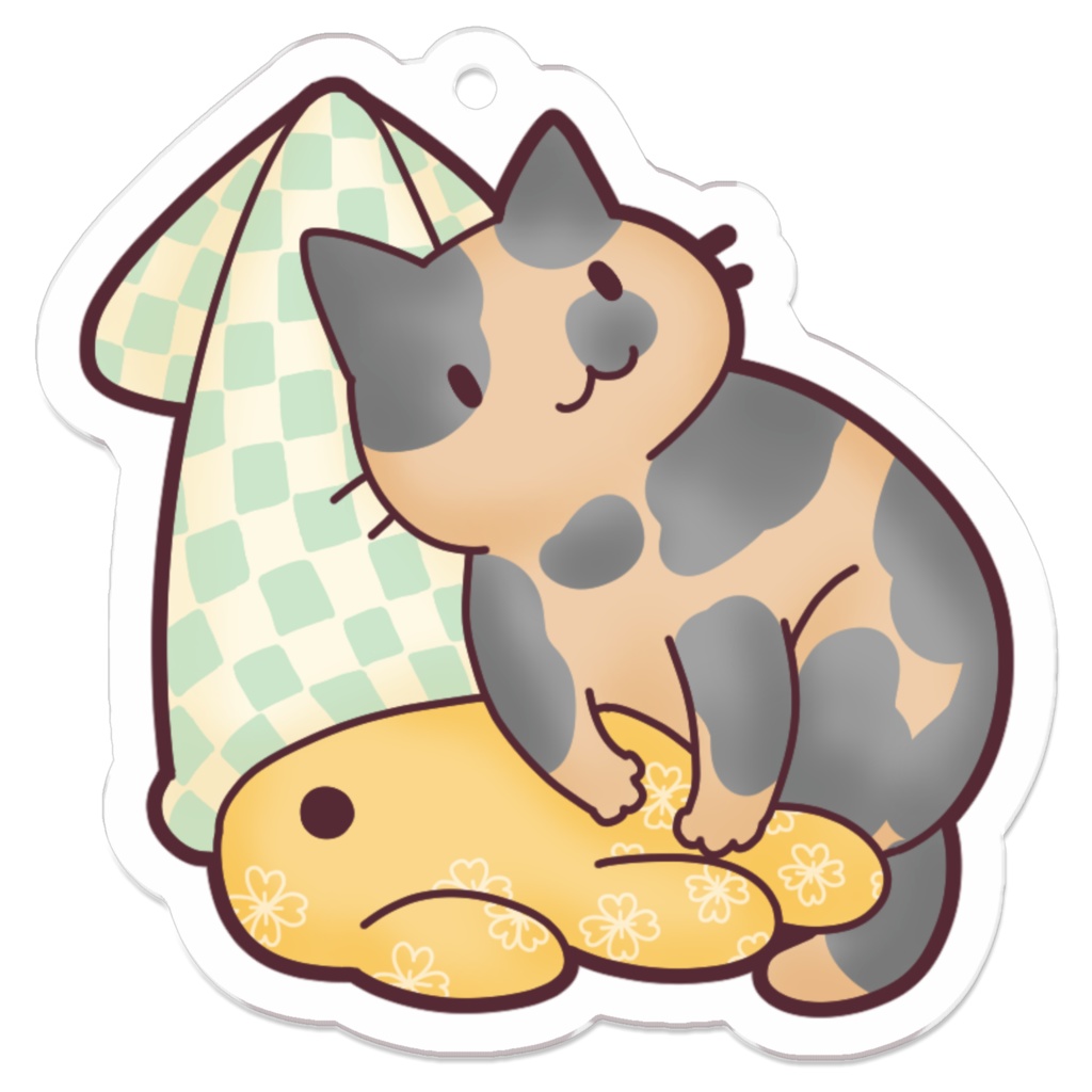 猫推し【和とサビ】アクリルキーホルダー（コーティング）