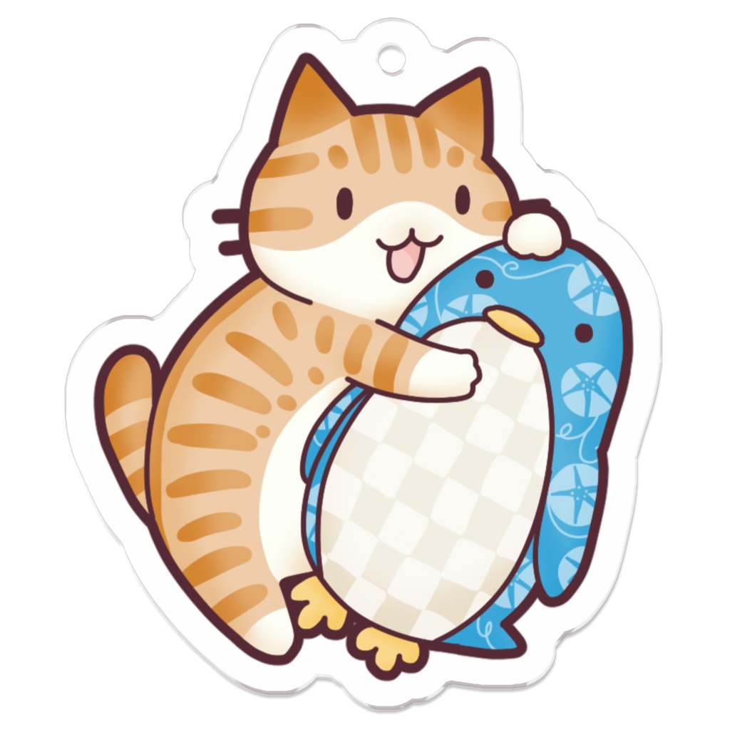 猫推し【和とキジ白】アクリルキーホルダー(コーティング)