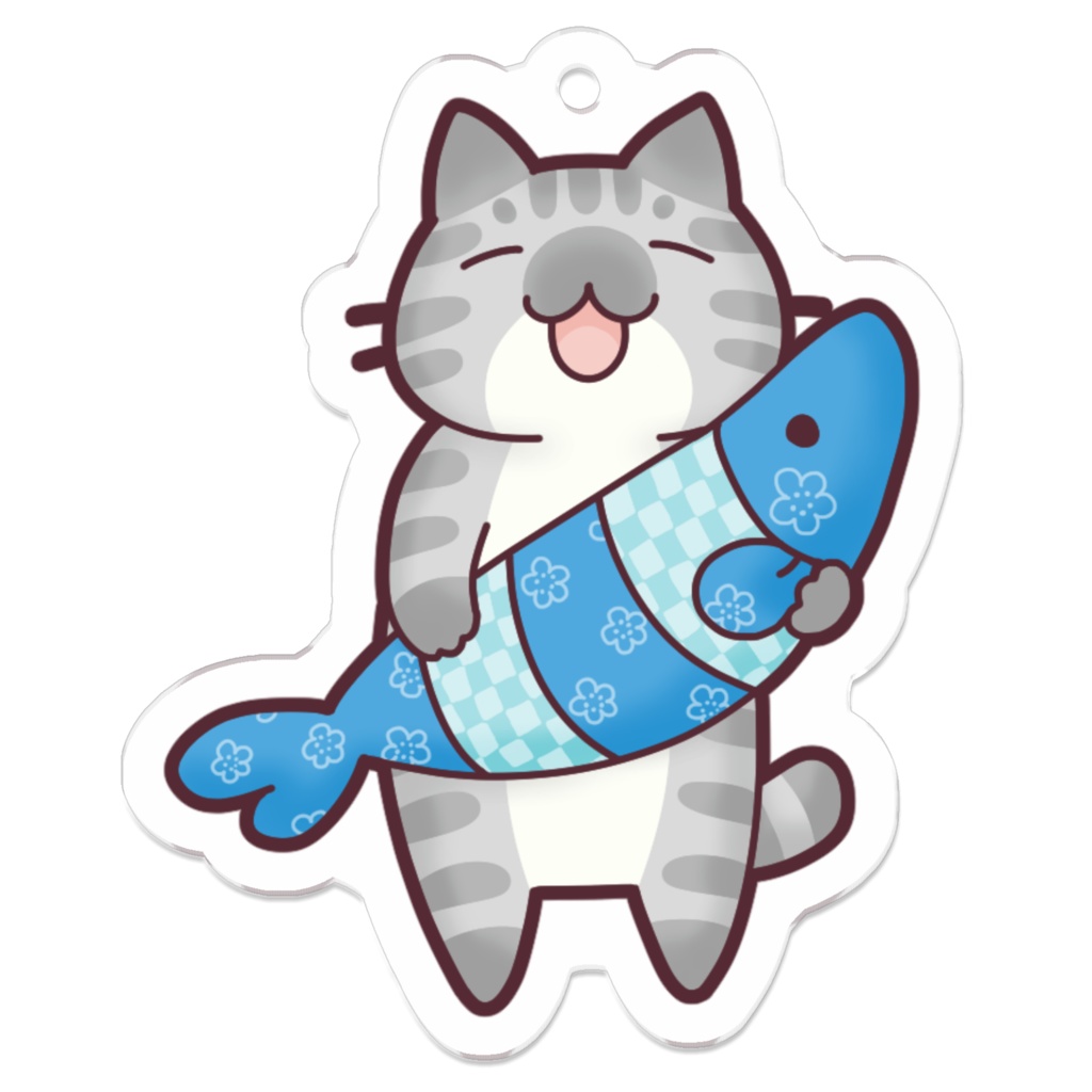 猫推し【和とサバ】アクリルキーホルダー(コーティング)