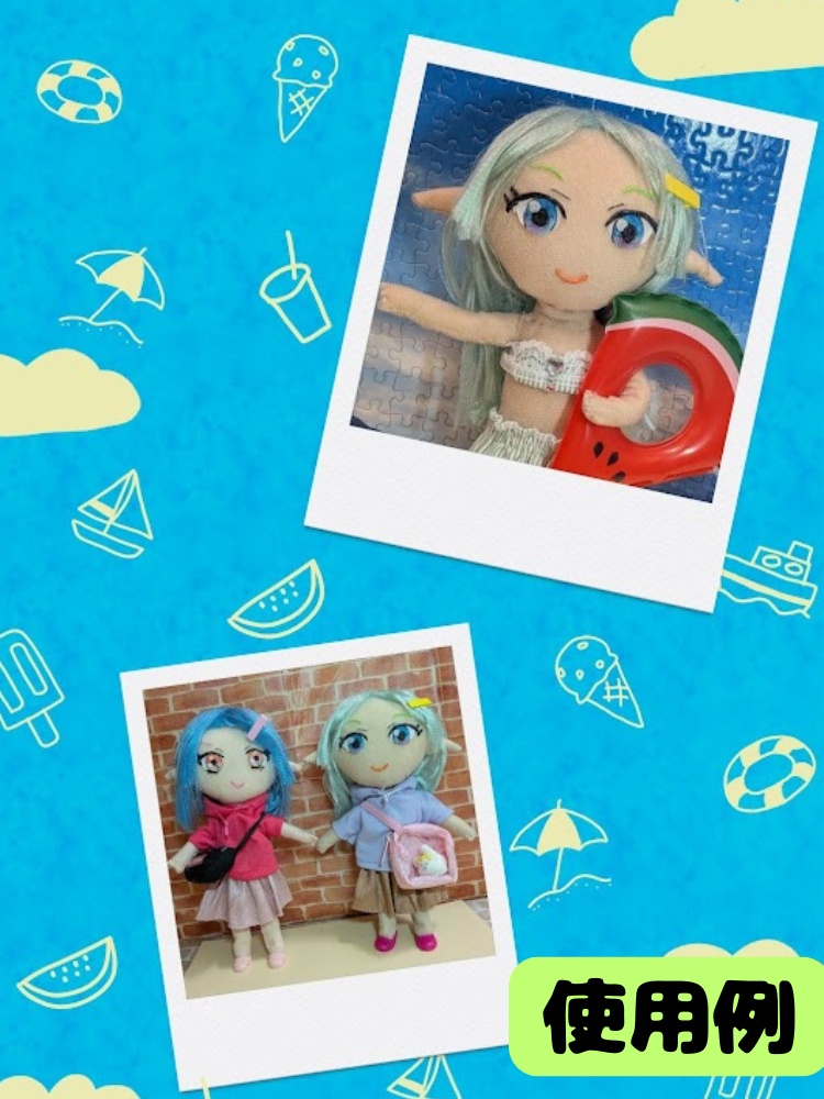 【6色セット】ゆるかわ夏色/スマホ壁紙&デコ用透過素材/みたもや