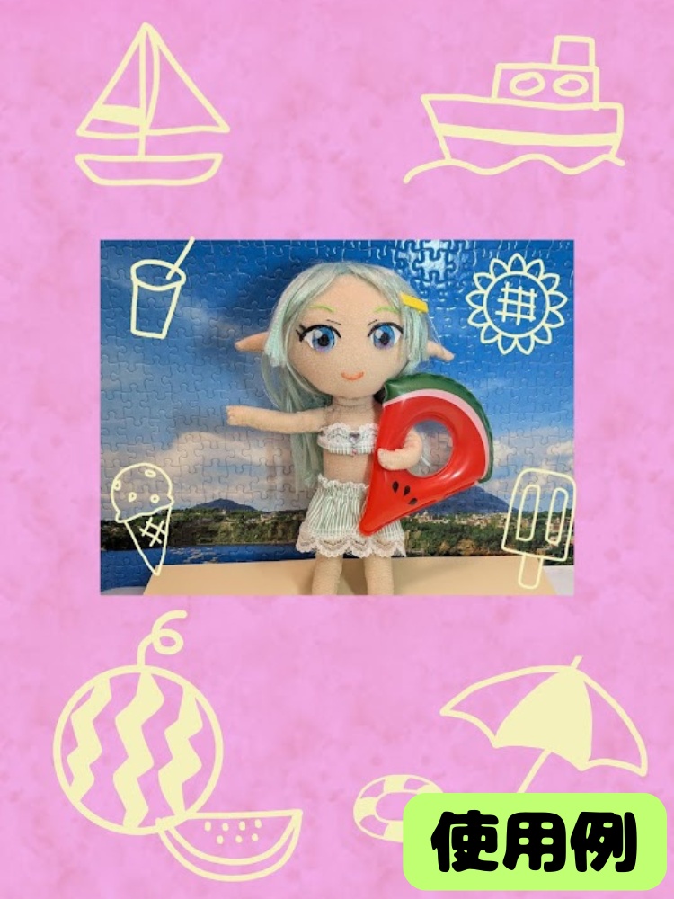 【6色セット】ゆるかわ夏色/スマホ壁紙&デコ用透過素材/みたもや