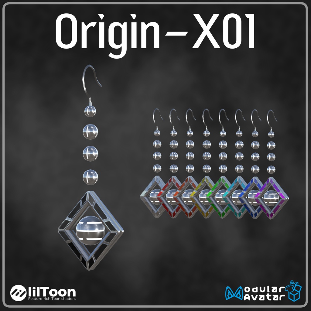 【発売記念セール中】【3Dアクセサリー】 "Origin-X01" Earring