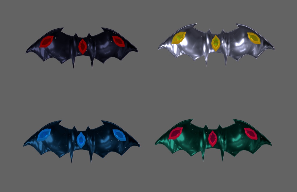 【VRChat想定】コウモリのアクセサリー