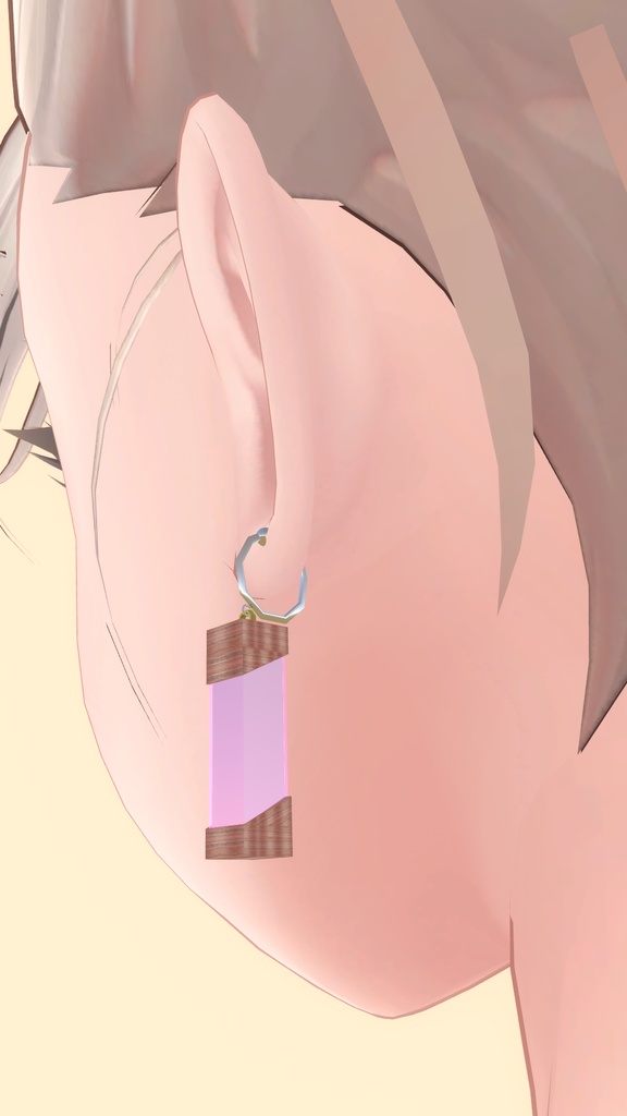 【VRChat想定】Wood Prism Earring 【イヤリング】