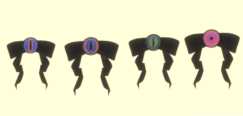 【VRChat想定】Dragon Eye Ribbon 【アクセサリー】