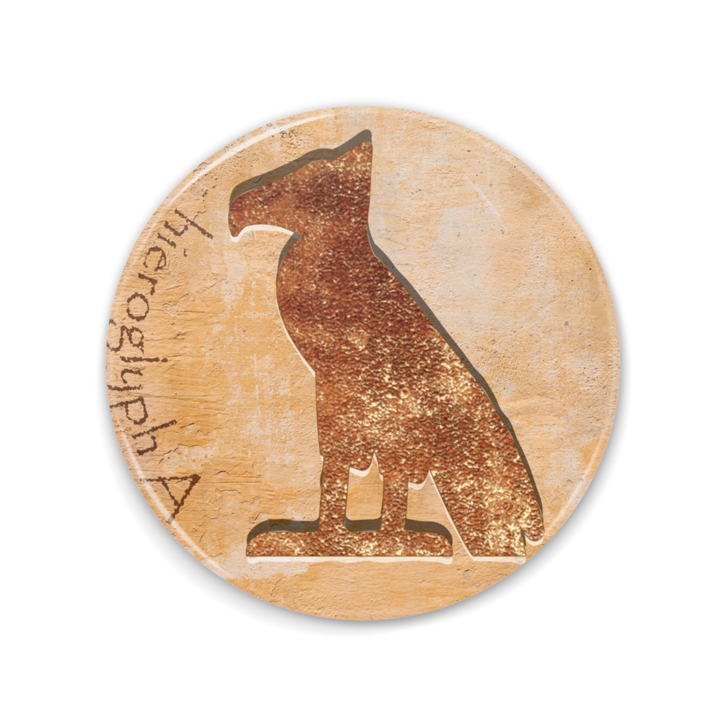 ヒエログリフ　缶ミラー 75mm [文字Ａ]