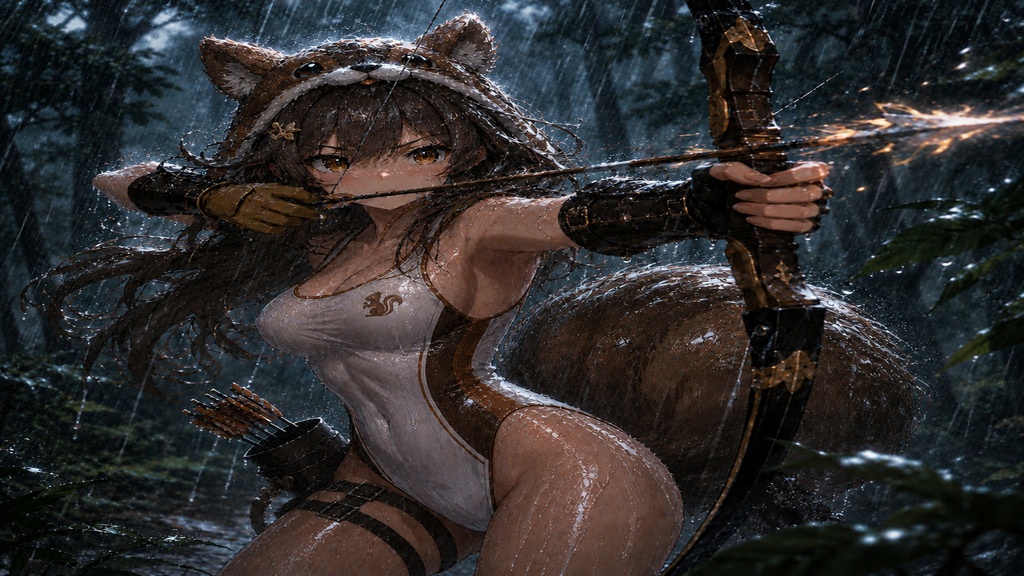 リリスちゃん 雨の森の狙撃手 壁紙&イラストセット