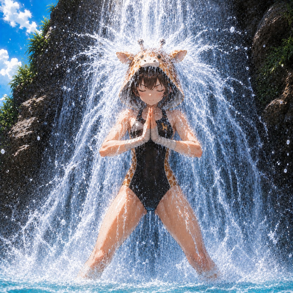 空手家キリンちゃん 真夏の猛特訓 壁紙&イラストセット