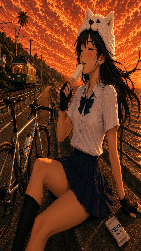 サモエドガールと鉄道 壁紙&イラストセット