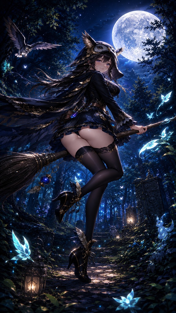 魔女ホーリア 月夜の森 壁紙&イラストセット