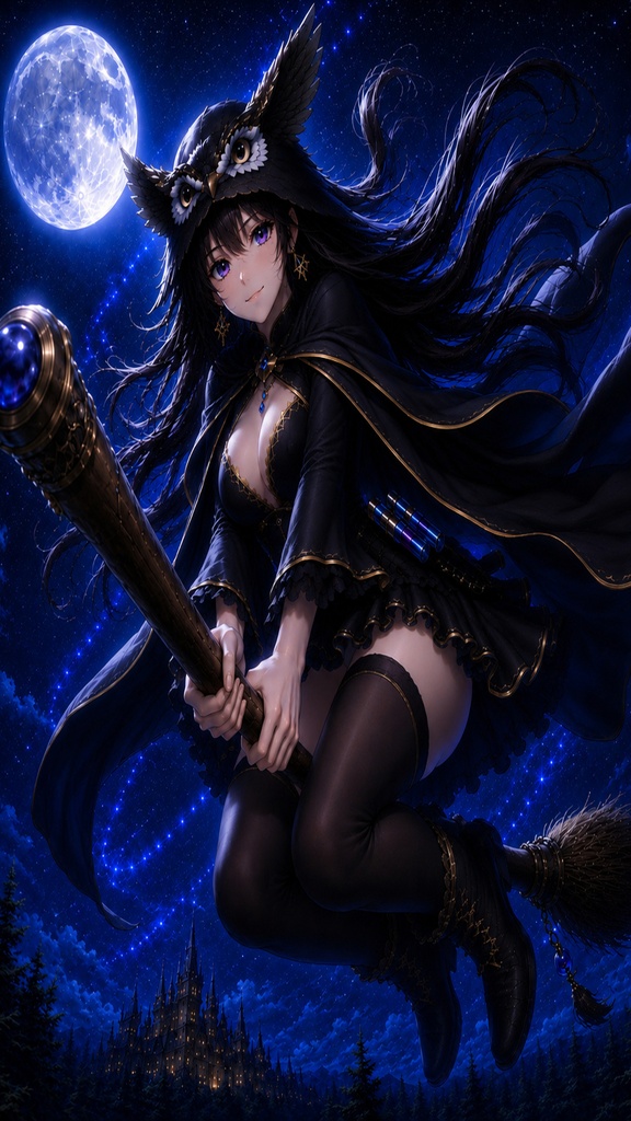 魔女ホーリア 月夜の飛行 壁紙&イラストセット
