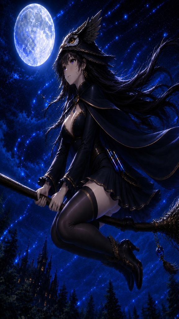 魔女ホーリア 月夜の飛行 壁紙&イラストセット