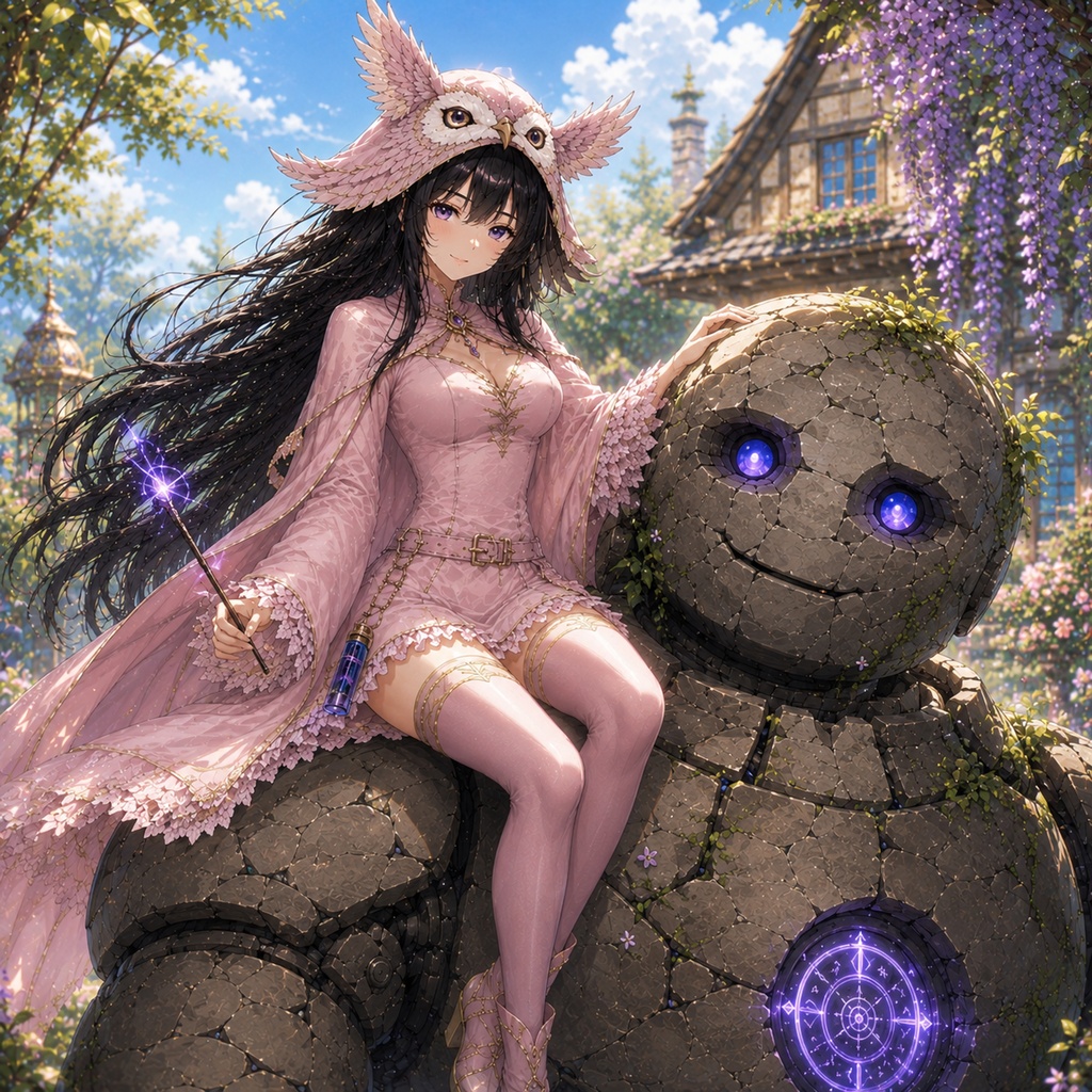 ホーリアの魔法庭園とゴーレム 壁紙&イラストセット【知恵の書付き】